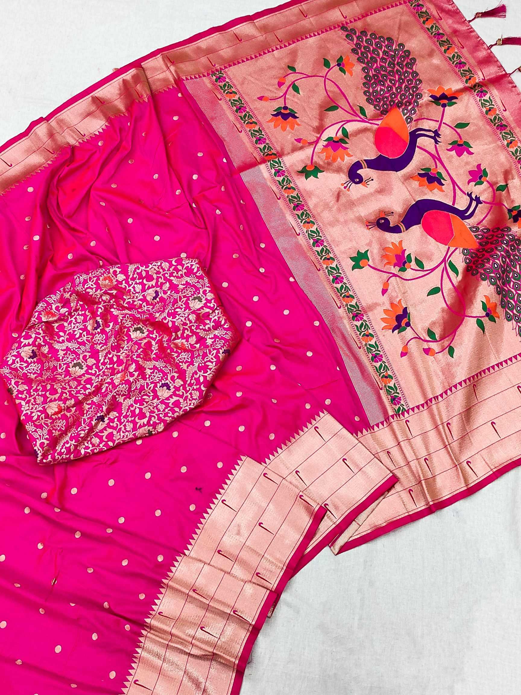 Ynf Paithani Silk RIN150 Kalakruti Paithani Silk Sarees Wedding Collections Wholesale Zari Border Silk Sarees Sangeet Outfits Manufacturer