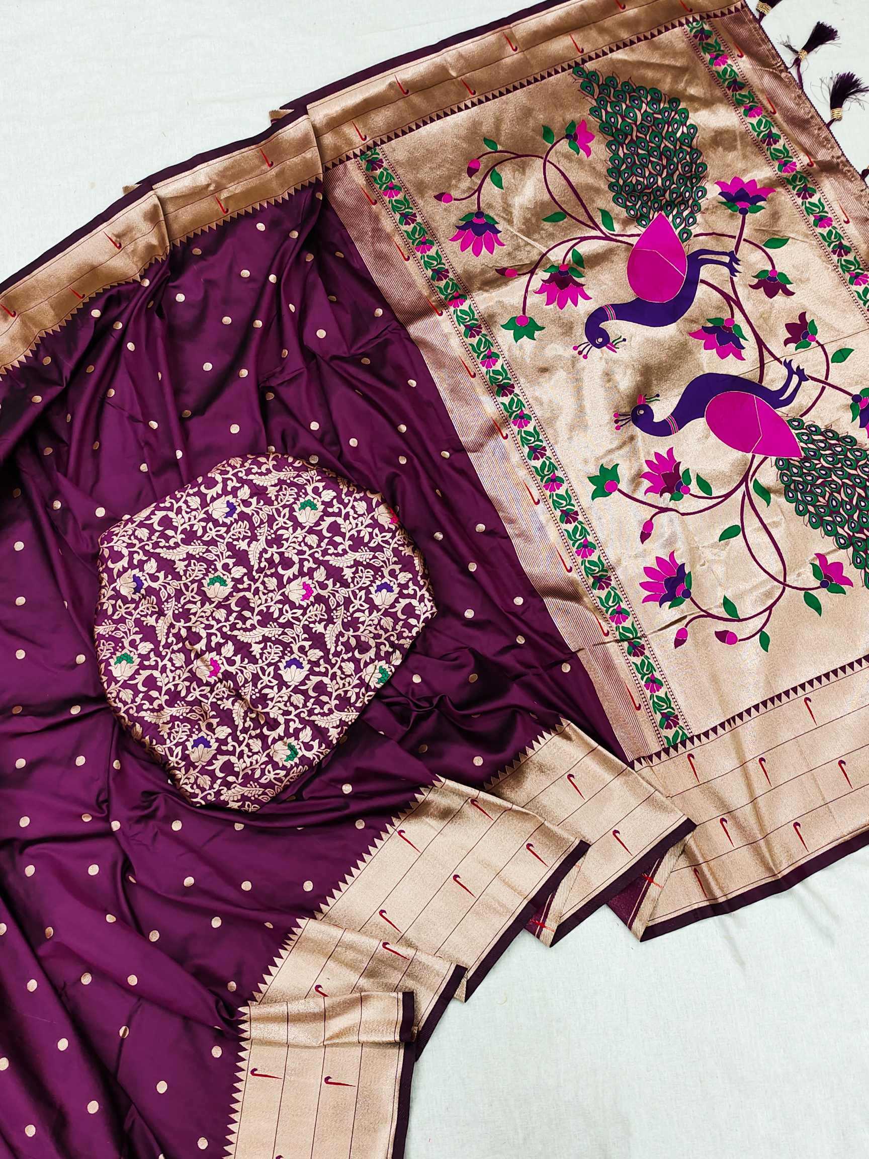 Ynf Paithani Silk RIN150 Kalakruti Paithani Silk Sarees Wedding Collections Wholesale Zari Border Silk Sarees Sangeet Outfits Manufacturer