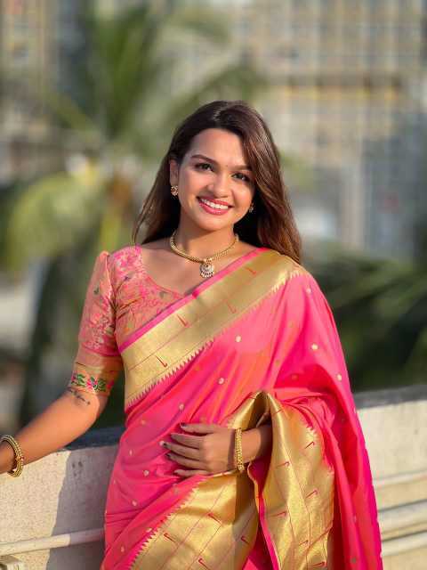 Ynf Paithani Silk RIN150 Kalakruti Paithani Silk Sarees Wedding Collections Wholesale Zari Border Silk Sarees Sangeet Outfits Manufacturer