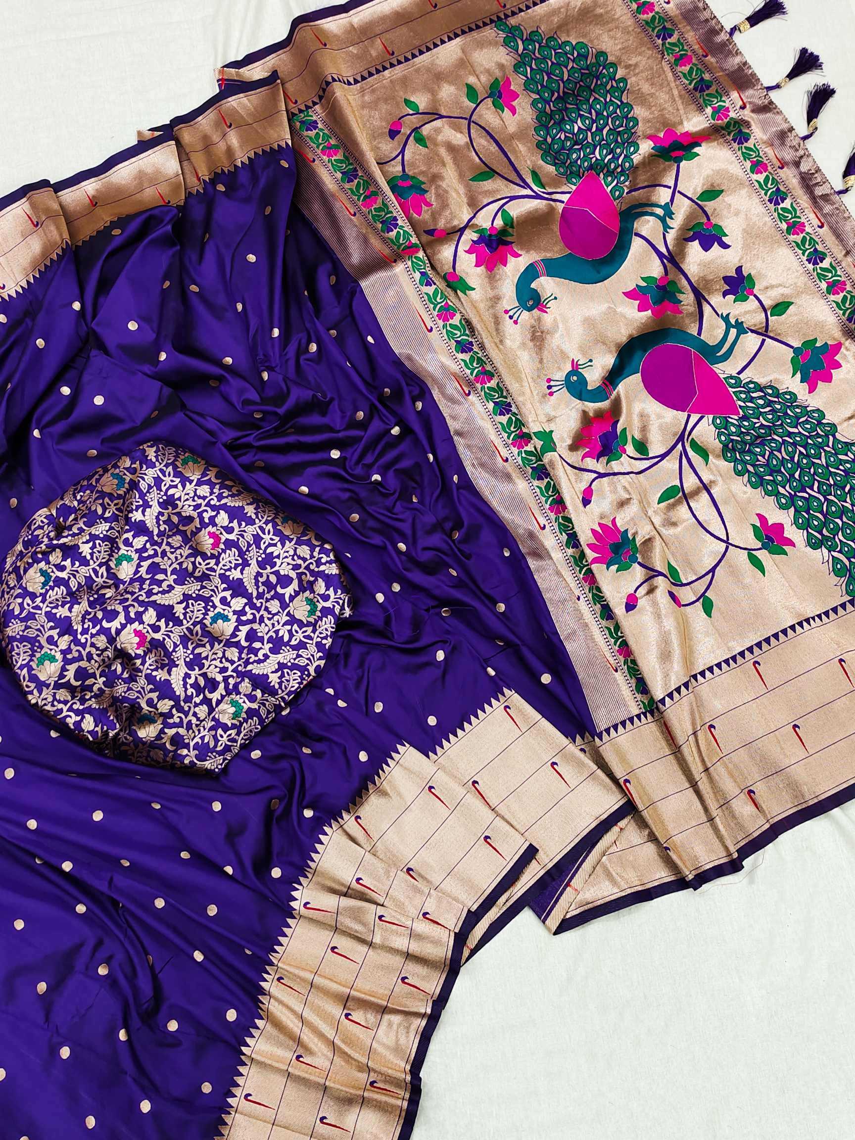 Ynf Paithani Silk RIN150 Kalakruti Paithani Silk Sarees Wedding Collections Wholesale Zari Border Silk Sarees Sangeet Outfits Manufacturer