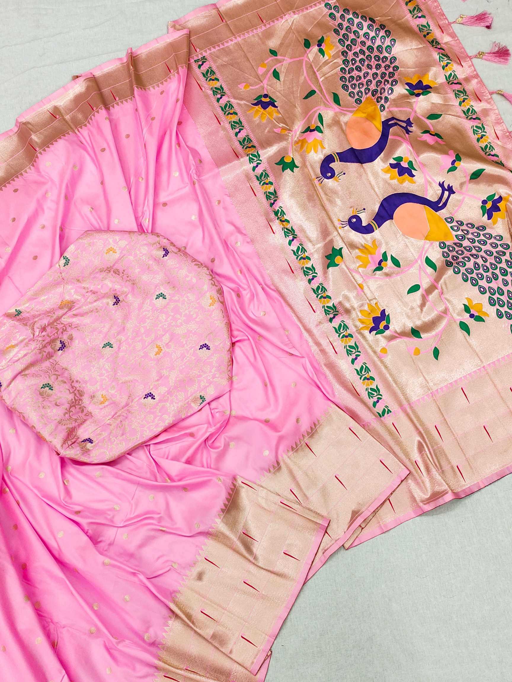 Ynf Paithani Silk RIN150 Kalakruti Paithani Silk Sarees Wedding Collections Wholesale Zari Border Silk Sarees Sangeet Outfits Manufacturer