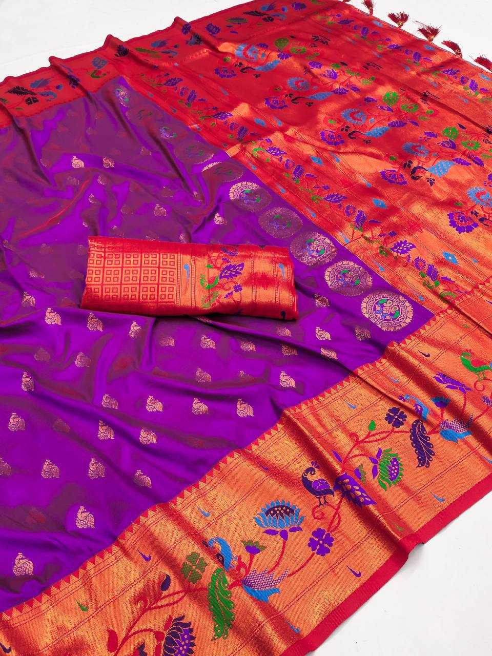 Ynf Paithani Silk RIN150 Marigold Paithani Silk Sarees Wedding Collections Festive Collections Wholesale Paithani Sarees Traditional Silk Sarees Silk Sarees With Blouse Manufacturer