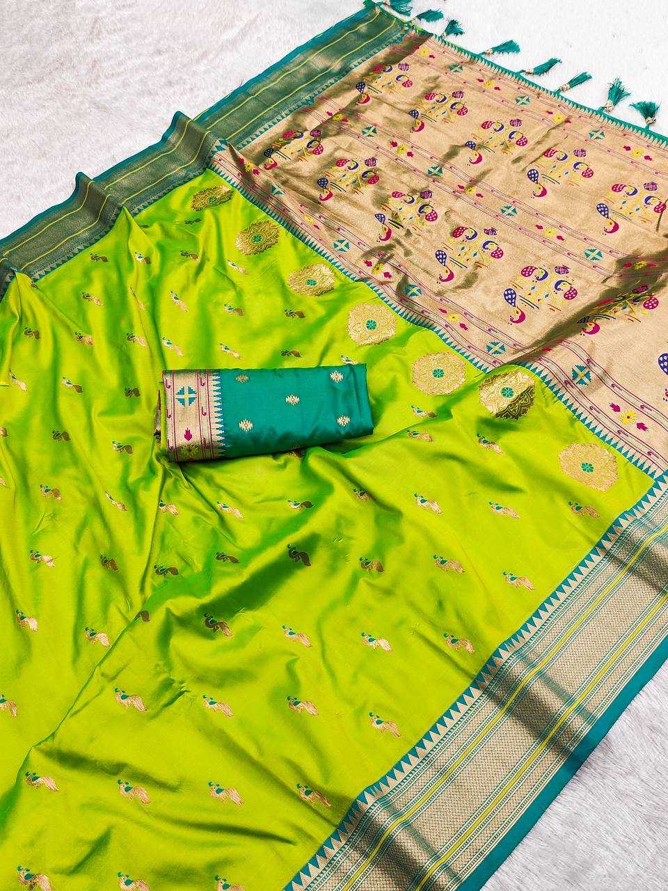 Ynf Paithani Silk RIN150 Peacok Paithani Vol-1 Silk Sarees Wedding Collections Festive Collections Wholesale Paithani Sarees Traditional Silk Sarees Silk Sarees With Blouse Manufacturer