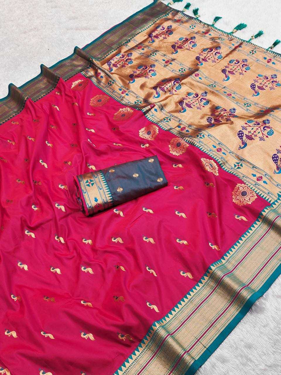 Ynf Paithani Silk RIN150 Peacok Paithani Vol-1 Silk Sarees Wedding Collections Festive Collections Wholesale Paithani Sarees Traditional Silk Sarees Silk Sarees With Blouse Manufacturer