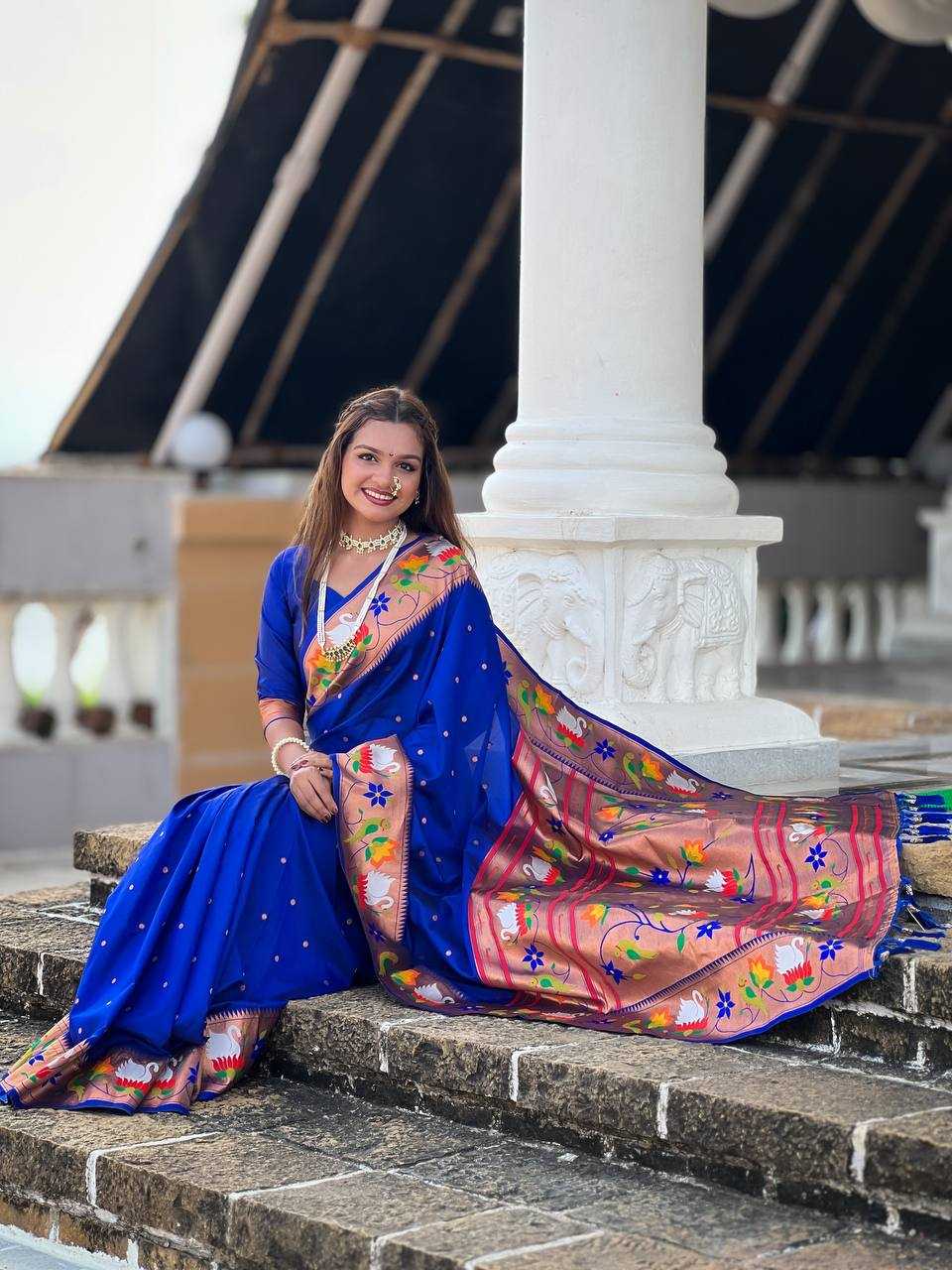 Ynf Paithani Silk RIN150 Rajhans Pethani Silk Sarees Wholesale Fancy Silk Sarees Zari Border Silk Sarees Manufacturer