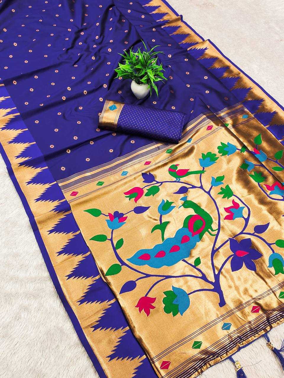 Ynf Paithani Silk RIN150 Tample Paithani Silk Sarees Wedding Collections Festive Collections Wholesale Paithani Sarees Traditional Silk Sarees Silk Sarees With Blouse Manufacturer