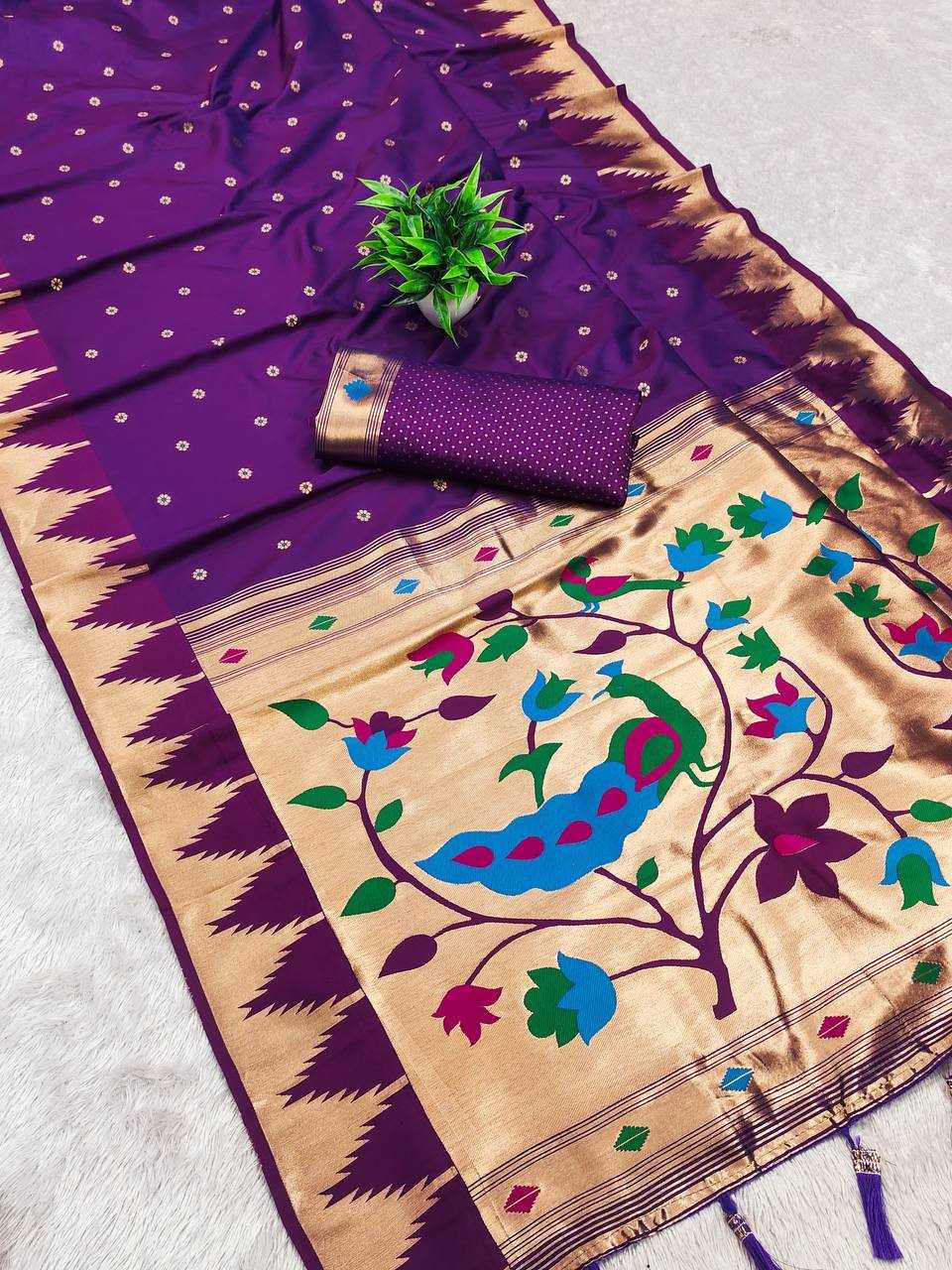 Ynf Paithani Silk RIN150 Tample Paithani Silk Sarees Wedding Collections Festive Collections Wholesale Paithani Sarees Traditional Silk Sarees Silk Sarees With Blouse Manufacturer