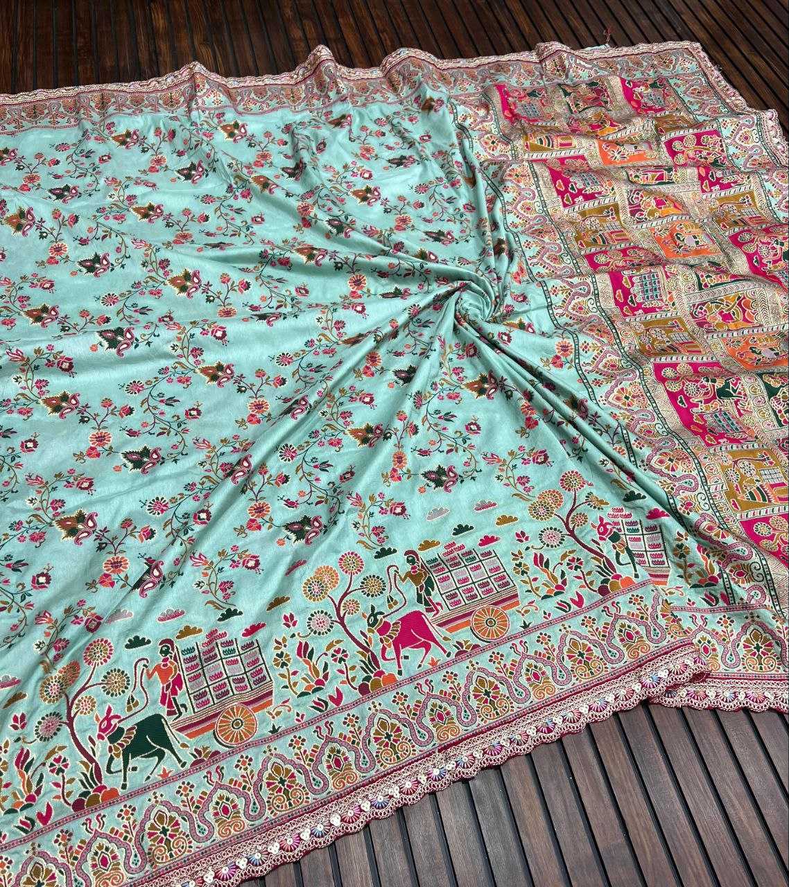 Ynf Pashmina RIN225 949 Sarees Wedding Collections Festive Collections Wholesale Zari Border Sarees Silk Sarees Sarees With Blouse Manufacturer