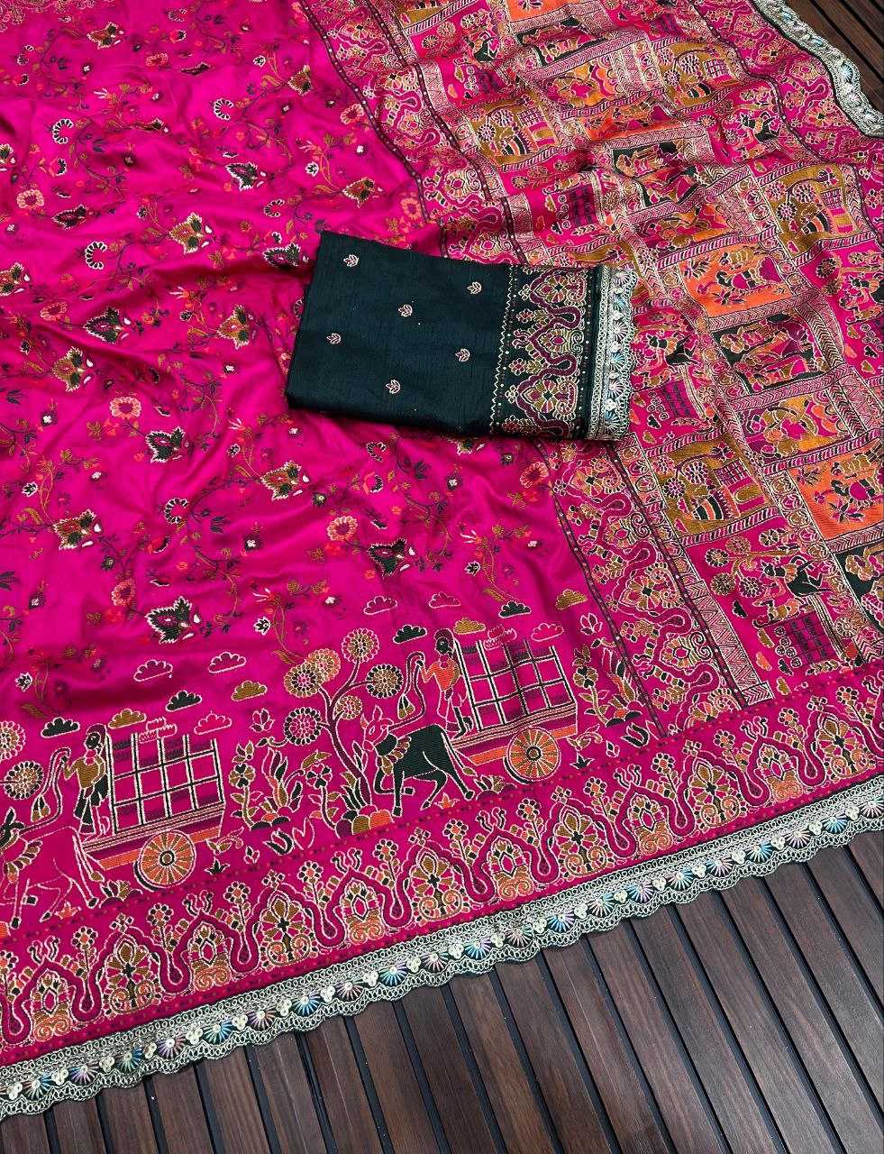 Ynf Pashmina RIN225 949 Sarees Wedding Collections Festive Collections Wholesale Zari Border Sarees Silk Sarees Sarees With Blouse Manufacturer