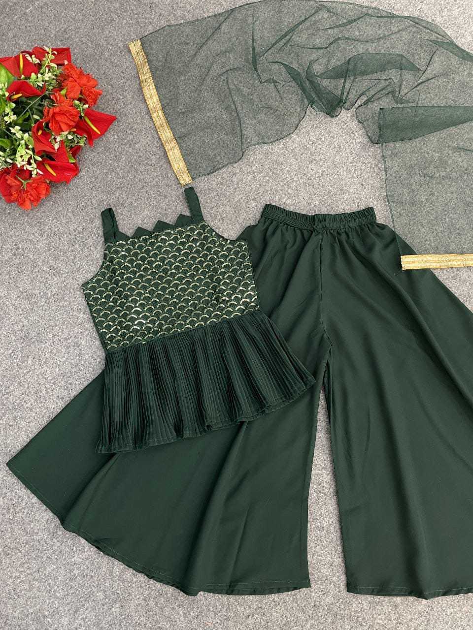 Ynf Poly Crepe KESH461 LITTLE FEATURE Kids Wear Wholesale Kids Indo-Western Wear Kids Party Wear Ethnic Manufacturer