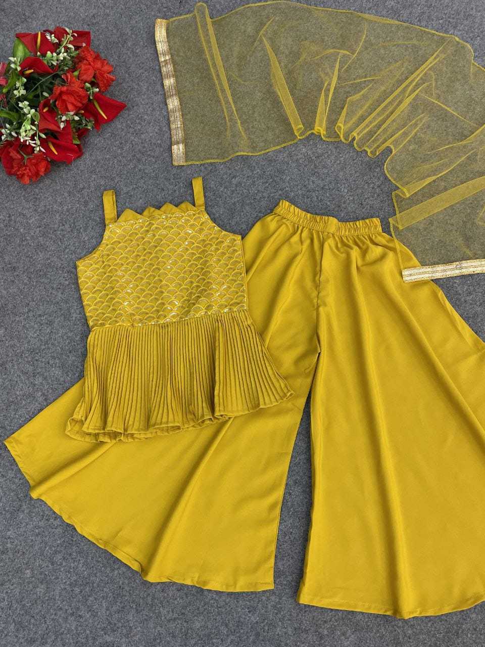 Ynf Poly Crepe KESH461 LITTLE FEATURE Kids Wear Wholesale Kids Indo-Western Wear Kids Party Wear Ethnic Manufacturer