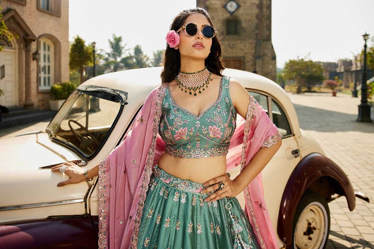 Ynf Poly Georgette RIN197 3027 Lehengas Wholesale Designer Lehenga Bridal Lehenga Embroidered Lehenga Manufacturer