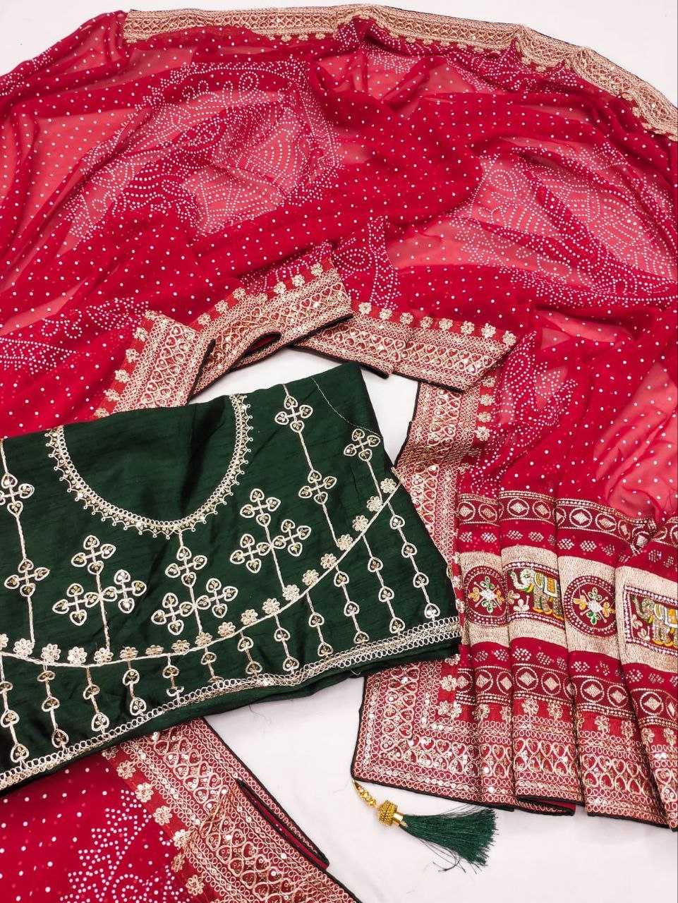 Ynf Poly Georgette RIN216 Priya Sarees Wholesale Georgette Sarees Lace Border Sarees Bandhani Bandhej Sarees Manufacturer