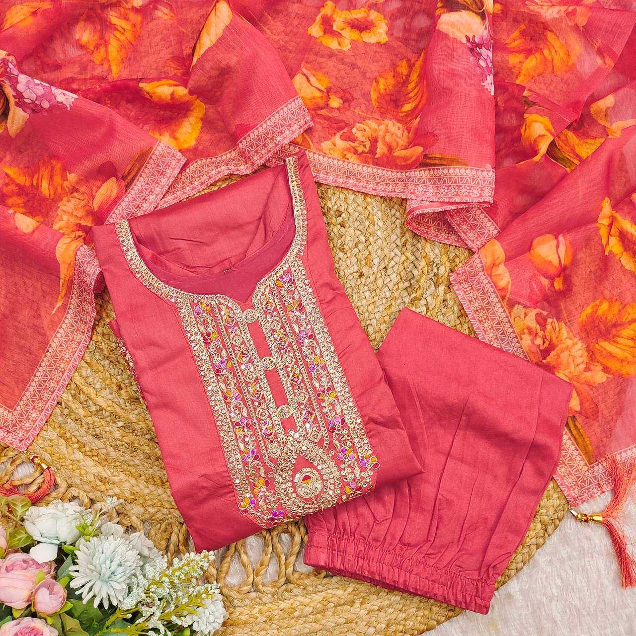 Ynf Premium Roman Silk KESH501 gatherings Suits & Dresses Wedding Collections Festive Collections Wholesale Embroidery Suits Ladies Silk Suit Party Wear Dresses Manufacturer