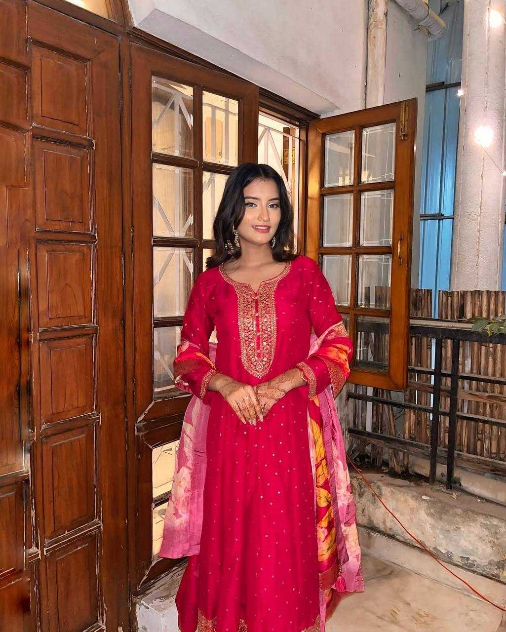 Ynf Premium Roman Silk KESH501 gatherings Suits & Dresses Wedding Collections Festive Collections Wholesale Embroidery Suits Ladies Silk Suit Party Wear Dresses Manufacturer