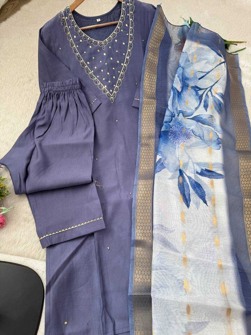 Ynf Premium Roman Silk KESH513 482 Suits & Dresses Wedding Collections Festive Collections Wholesale Ladies Silk Suit Wedding guest dresses Handwork Suits Manufacturer