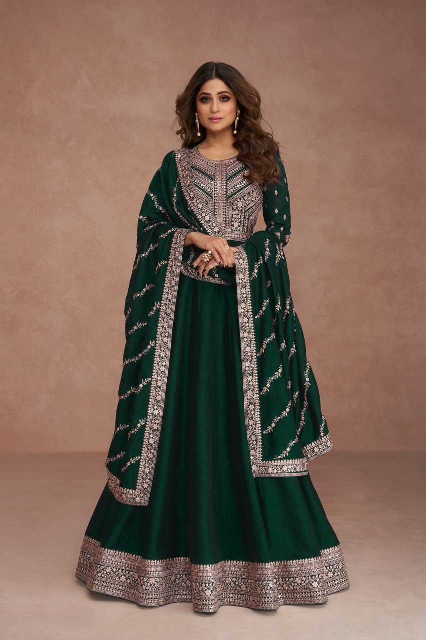 Ynf Premium Silk RIN131 9517 Gowns Wholesale Embroidery Gowns Anarkali Gown Party Gowns Long Gowns Manufacturer