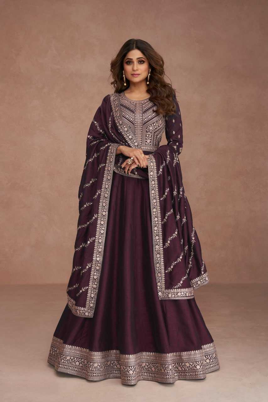 Ynf Premium Silk RIN131 9517 Gowns Wholesale Embroidery Gowns Anarkali Gown Party Gowns Long Gowns Manufacturer