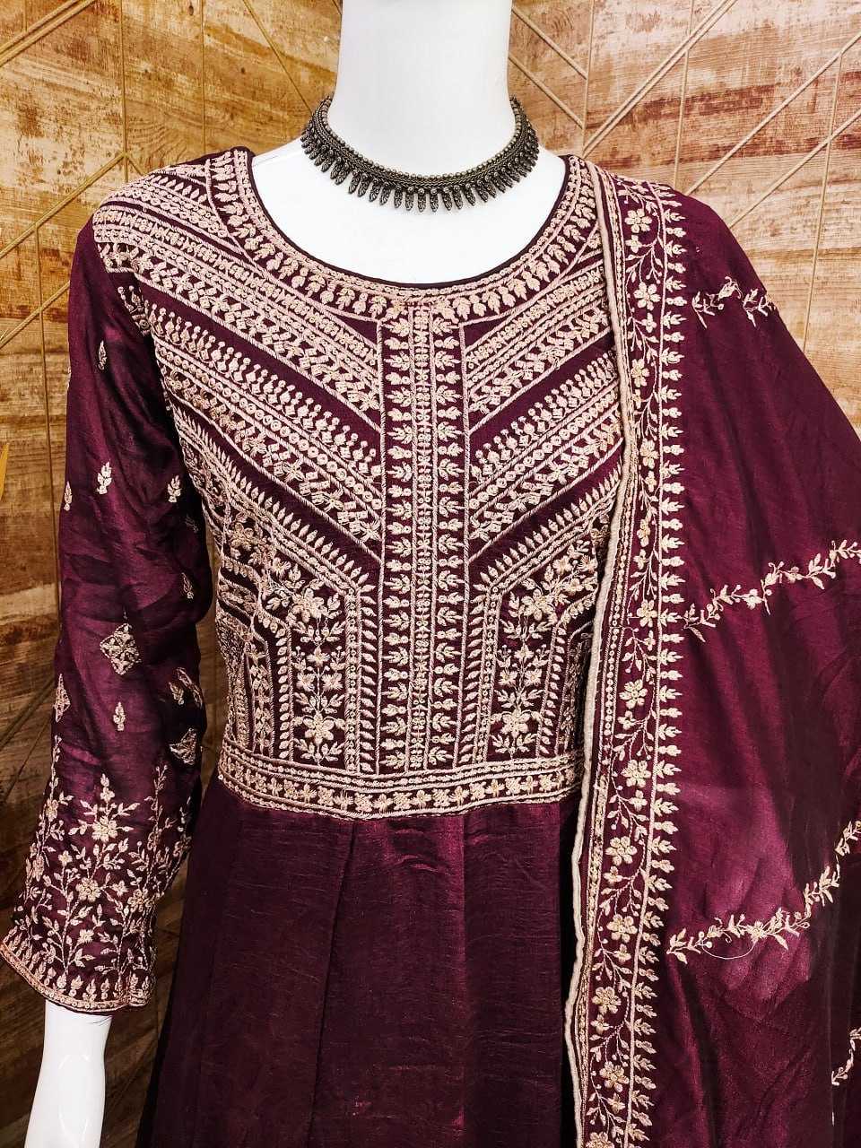 Ynf Premium Silk RIN131 9517 Gowns Wholesale Embroidery Gowns Anarkali Gown Party Gowns Long Gowns Manufacturer