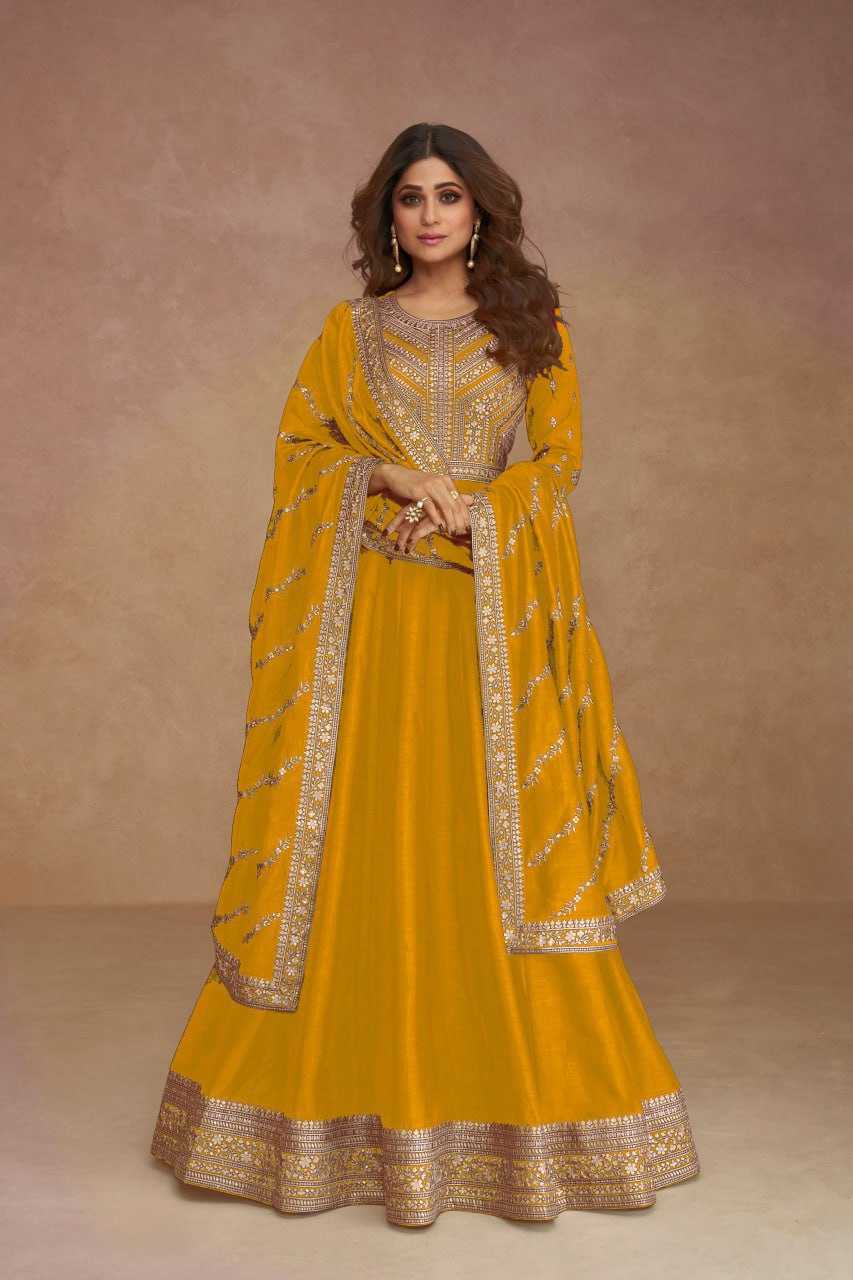 Ynf Premium Silk RIN131 9517 Gowns Wholesale Embroidery Gowns Anarkali Gown Party Gowns Long Gowns Manufacturer