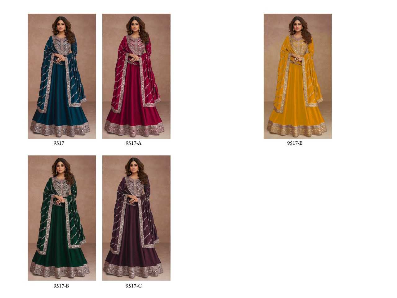 Ynf Premium Silk RIN131 9517 Gowns Wholesale Embroidery Gowns Anarkali Gown Party Gowns Long Gowns Manufacturer