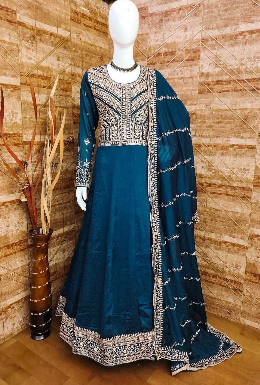 Ynf Premium Silk RIN131 9517 Gowns Wholesale Embroidery Gowns Anarkali Gown Party Gowns Long Gowns Manufacturer