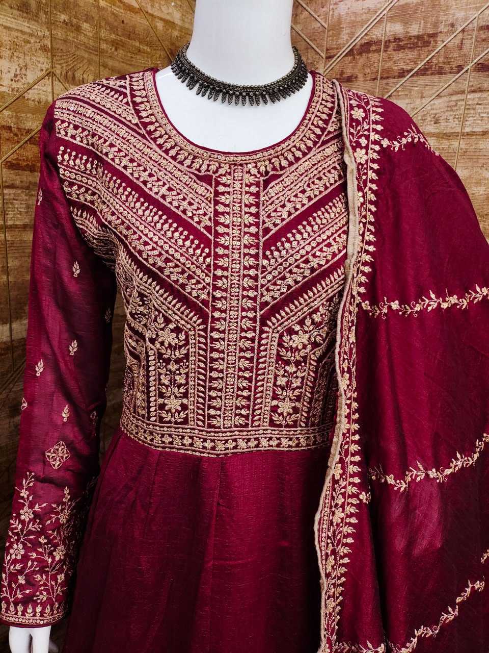 Ynf Premium Silk RIN131 9517 Gowns Wholesale Embroidery Gowns Anarkali Gown Party Gowns Long Gowns Manufacturer