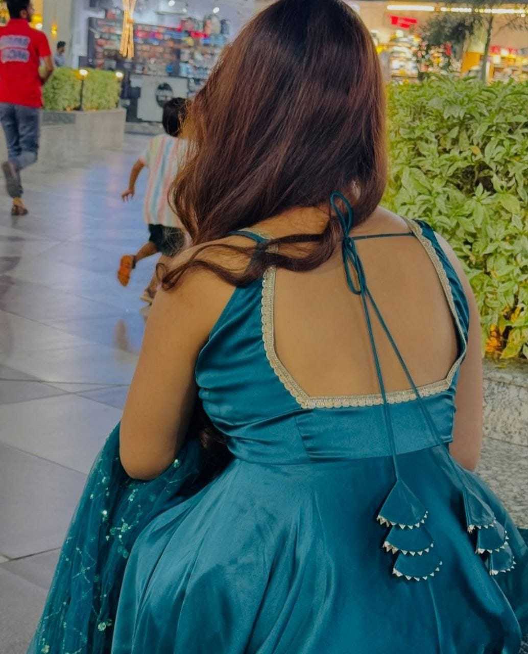 Ynf Premium Silk RIN157 2107 Gowns Plus Size Collections Wholesale Party Gowns Silk Gowns Blue Gown Manufacturer