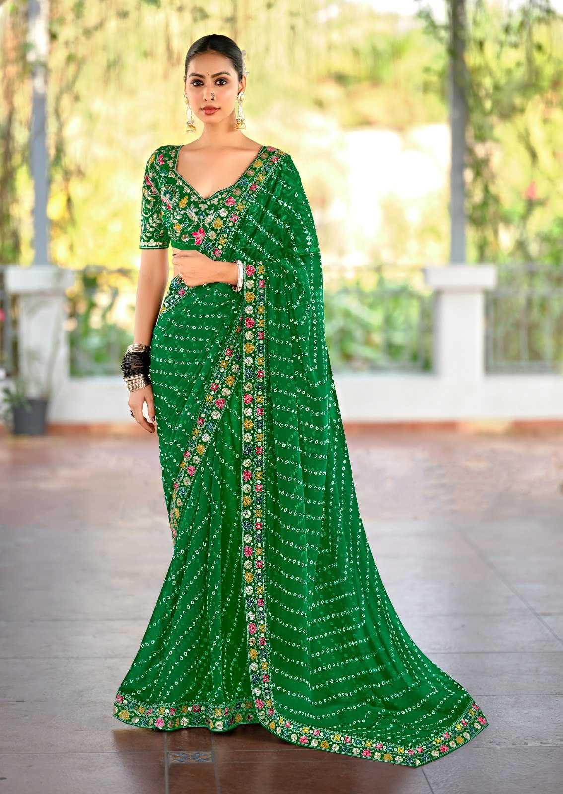 Ynf Pure Bandhej KESH522 115 Sarees Wholesale Embroidered Sarees Bandhani Sarees Manufacturer