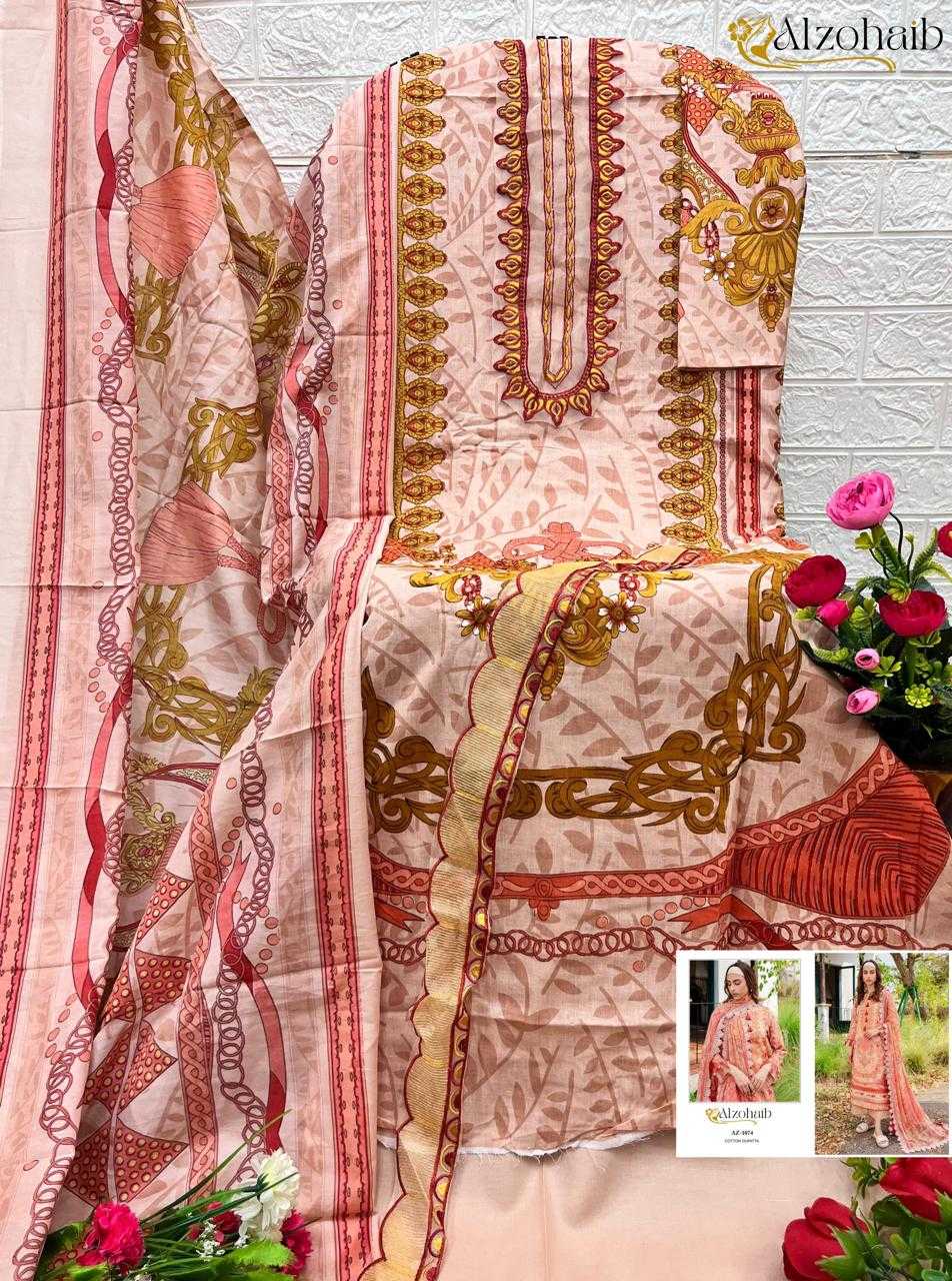 Ynf Pure Cotton KESH444 ALZOHAIB-Vol-4 Suits & Dresses Wholesale Printed Suits Embroidery Suits Cotton Suits Manufacturer