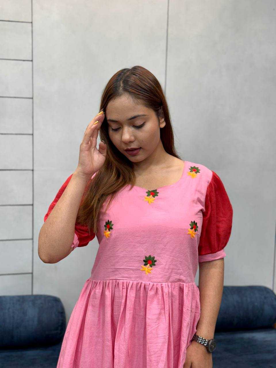 Ynf Pure Cotton KESH485 79 Suits & Dresses Western Wears Festive Collections Wholesale Maxi Dresses Embroidered Dresses Cotton Dresses Manufacturer