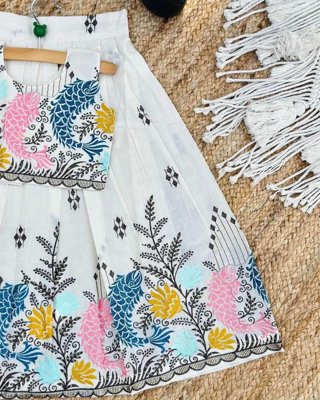Ynf Pure Cotton KESH493 ALLOVES Kids Wear Festive Collections Wholesale Kids Lehenga Baby Girl Lehenga Onam Collections Manufacturer