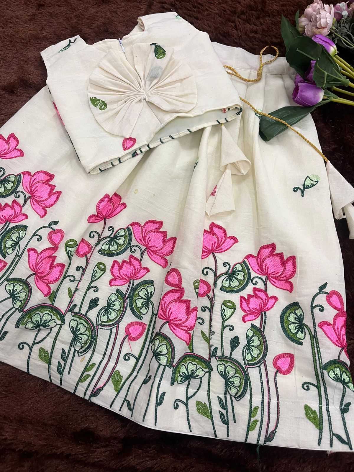 Ynf Pure Cotton KESH493 Threads Kids Wear Wholesale Kids Lehenga Kids Lehenga Choli Baby Girl Lehenga Manufacturer