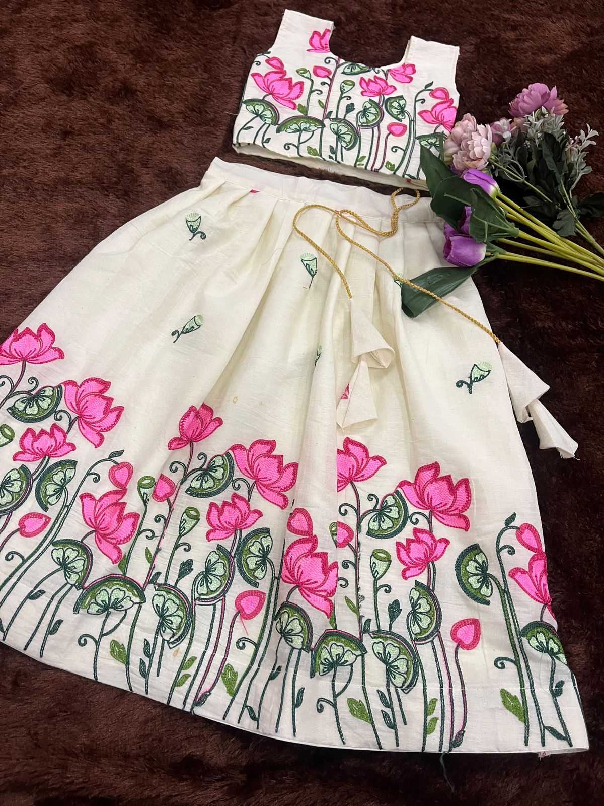 Ynf Pure Cotton KESH493 Threads Kids Wear Wholesale Kids Lehenga Kids Lehenga Choli Baby Girl Lehenga Manufacturer