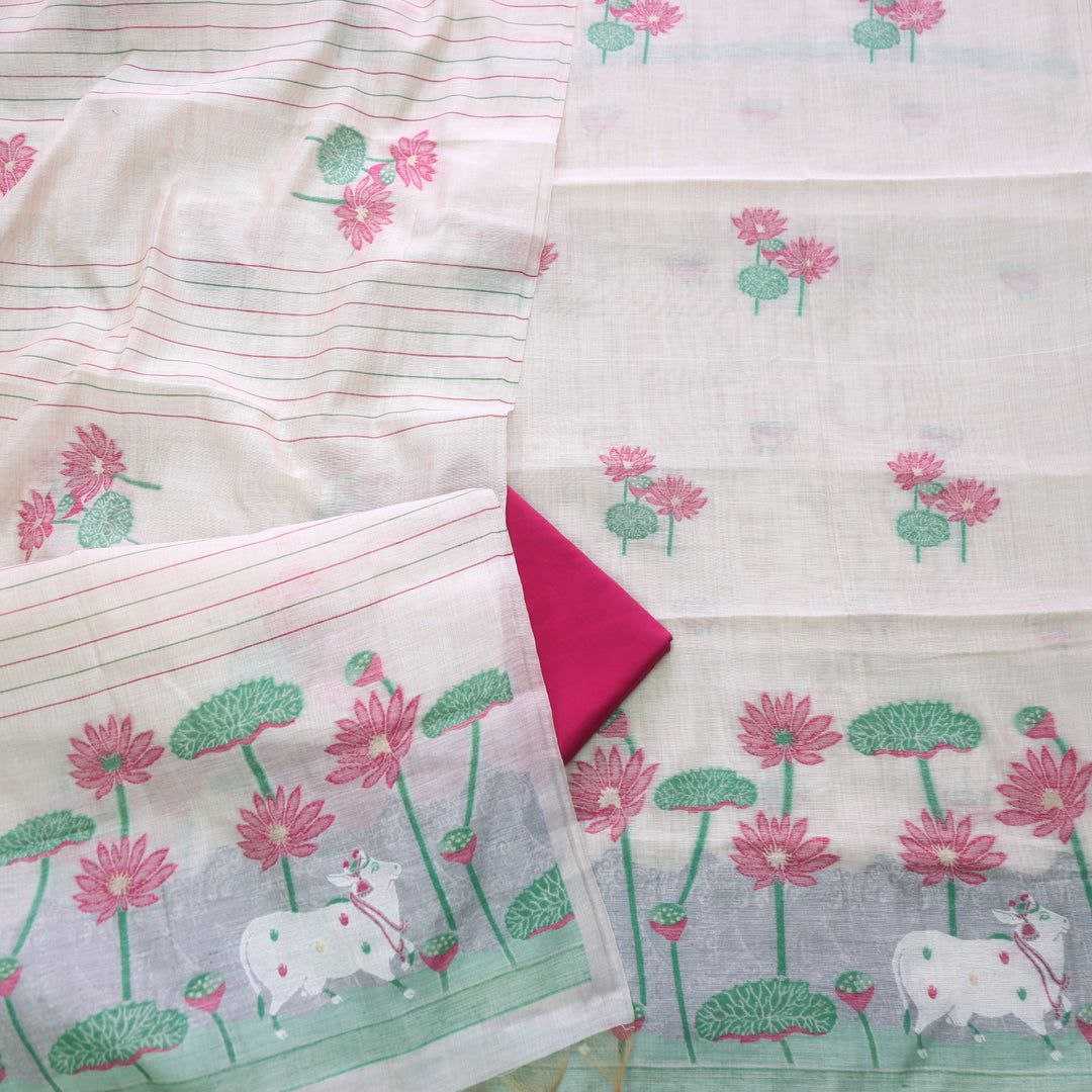 Ynf Pure Cotton KESH532 MUGA COTTON SUIT 1012 Suits & Dresses Wholesale Unstitched Suits Embroidery Suits Cotton Suits Manufacturer