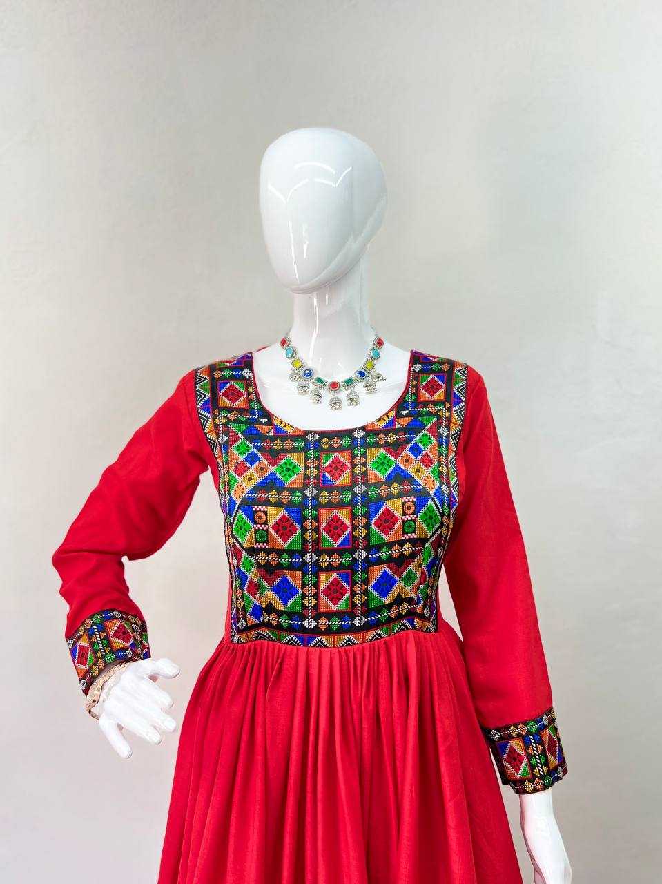 Ynf Pure Cotton KESH543 104 Gowns Wholesale Printed Gowns Fancy Gowns Embroidery Gowns Manufacturer