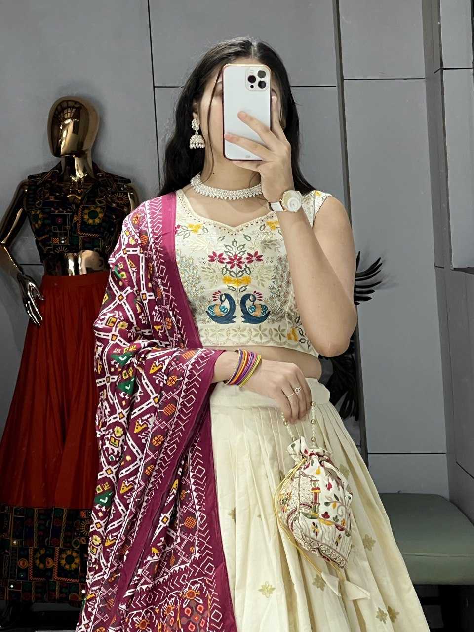 Ynf Pure Cotton RIN119 9038 Lehengas Wedding Collections Festive Collections Wholesale Traditional Lehenga Embroidered Lehenga Lehenga With Blouse Manufacturer