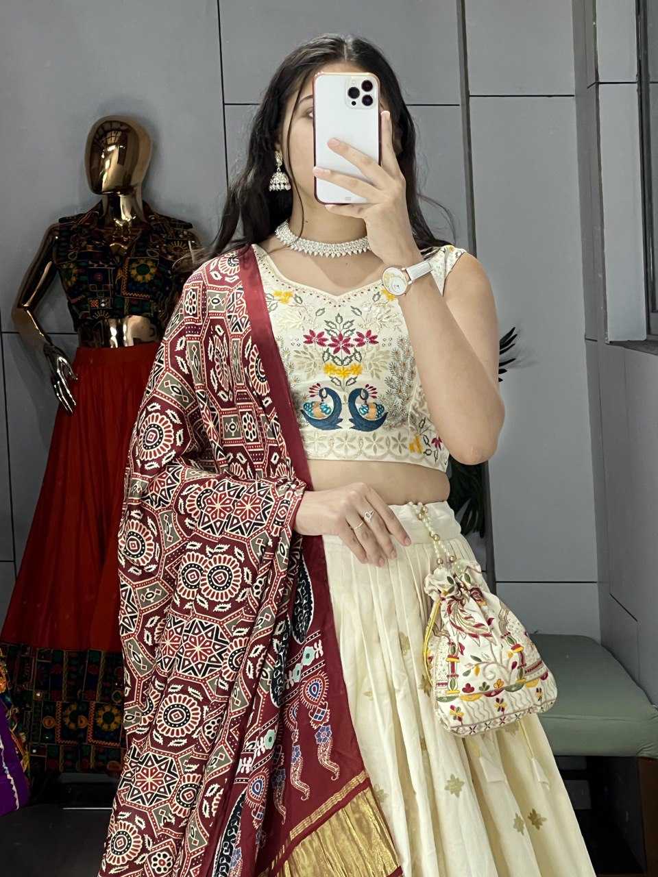 Ynf Pure Cotton RIN119 9038 Lehengas Wedding Collections Festive Collections Wholesale Traditional Lehenga Embroidered Lehenga Lehenga With Blouse Manufacturer