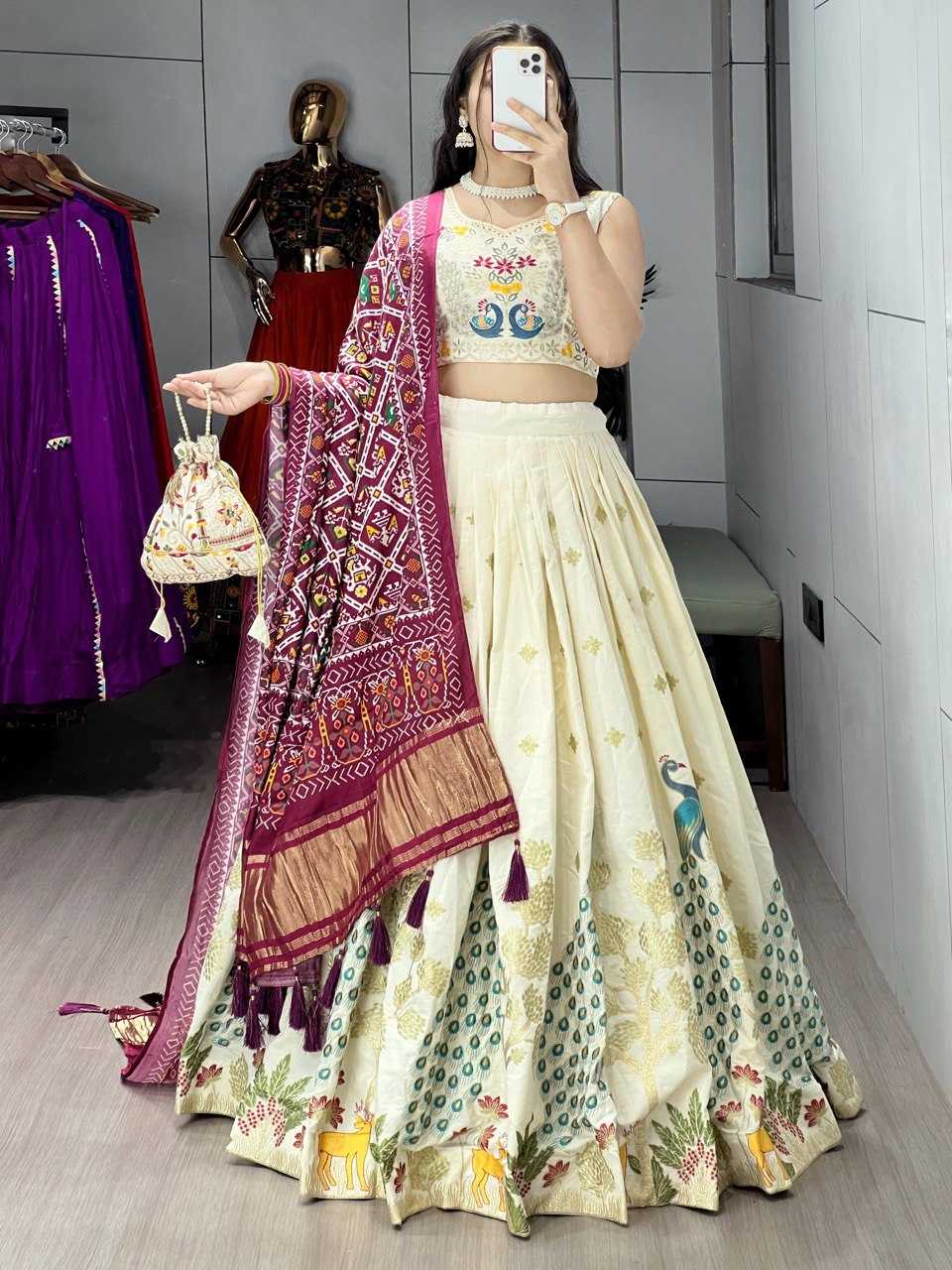Ynf Pure Cotton RIN119 9038 Lehengas Wedding Collections Festive Collections Wholesale Traditional Lehenga Embroidered Lehenga Lehenga With Blouse Manufacturer