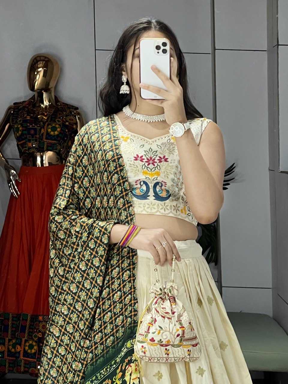 Ynf Pure Cotton RIN119 9038 Lehengas Wedding Collections Festive Collections Wholesale Traditional Lehenga Embroidered Lehenga Lehenga With Blouse Manufacturer