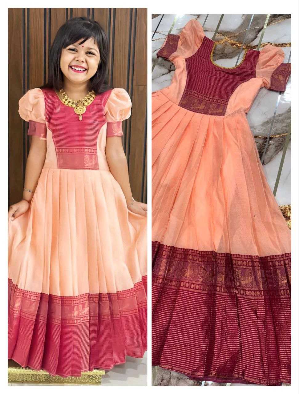 Ynf Pure Cotton RIN161 DAUGHTER Kids Wear Wedding Collections Festive Collections Wholesale Kids Gown Girls Cotton Frocks Kids Festive Wear Manufacturer