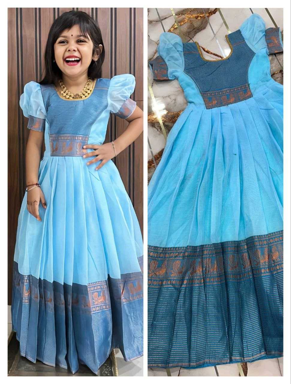 Ynf Pure Cotton RIN161 DAUGHTER Kids Wear Wedding Collections Festive Collections Wholesale Kids Gown Girls Cotton Frocks Kids Festive Wear Manufacturer