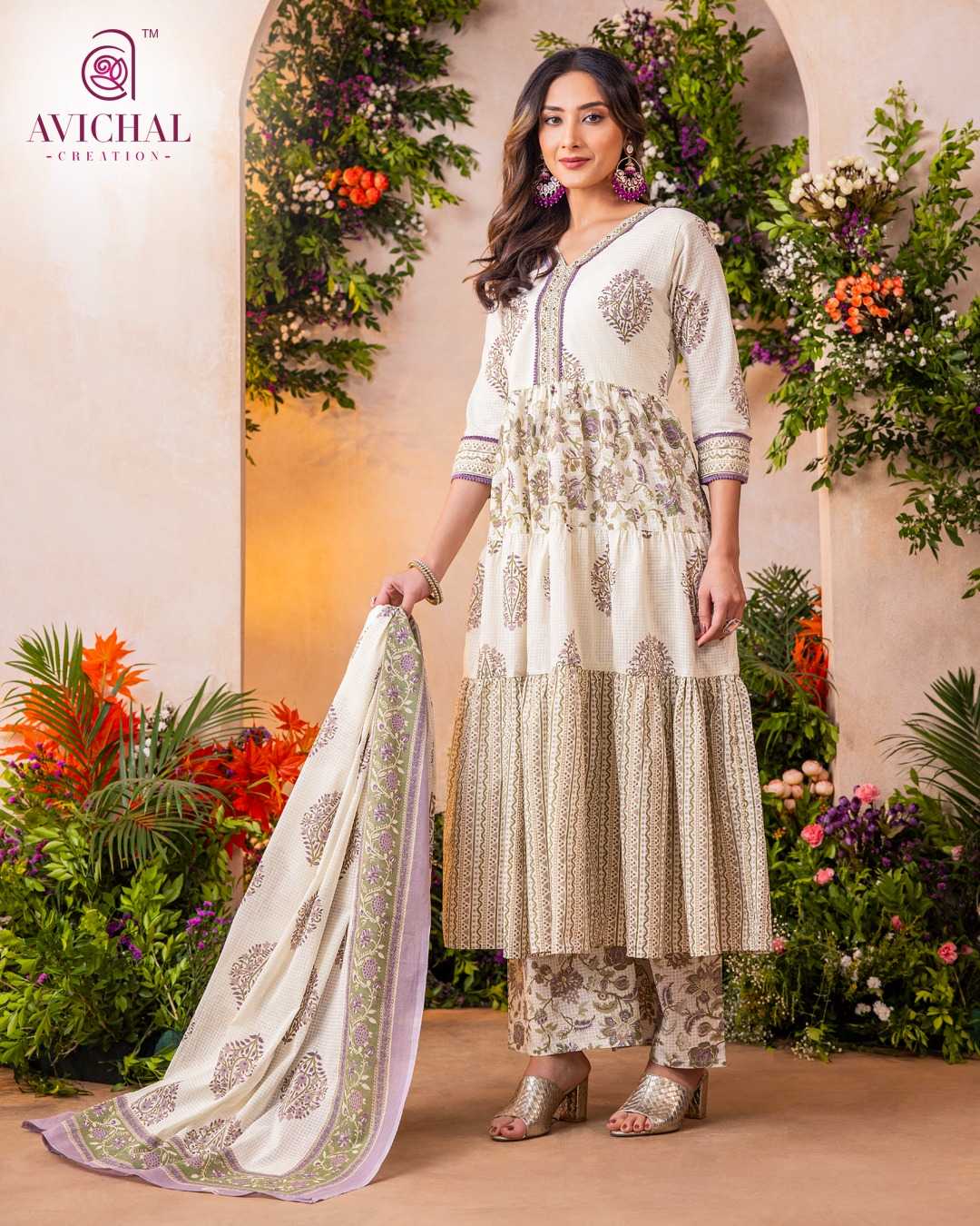 Ynf Pure Cotton RIN190 AVICHA Setwise Collections Wholesale Gowns Catalogs Manufacturer
