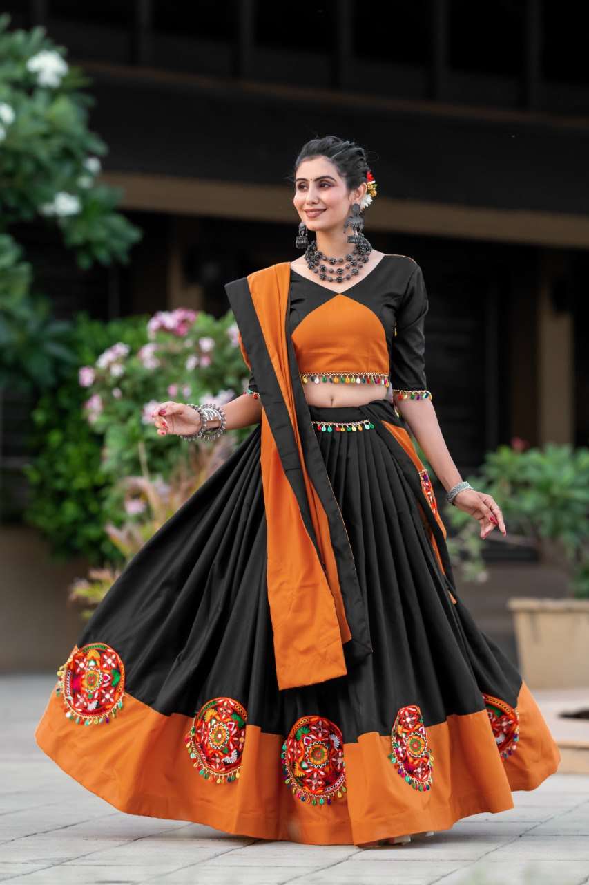 Ynf Pure Cotton RIN227 7066 Lehengas Festive Collections Wholesale Traditional Lehenga Mirror Work Lehenga Navratri Chaniya Choli Manufacturer