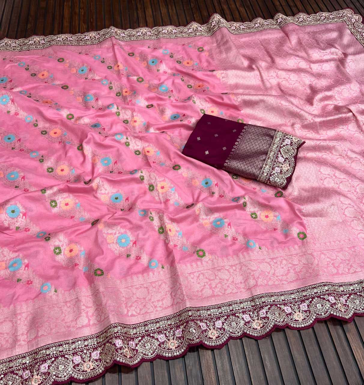 Ynf Pure Crepe RIN225 948 Sarees Wedding Collections Festive Collections Wholesale Georgette Sarees Embroidered Sarees Festive Sarees Manufacturer