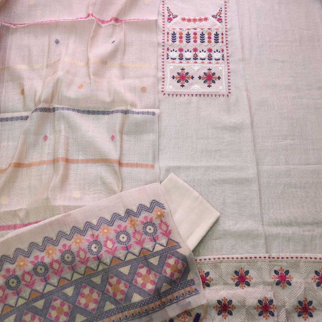 Ynf Pure Linen KESH505 EMBROIDERED Suits & Dresses Wedding Collections Festive Collections Wholesale Unstitched Suits Embroidered Suits Cotton Dresses Manufacturer