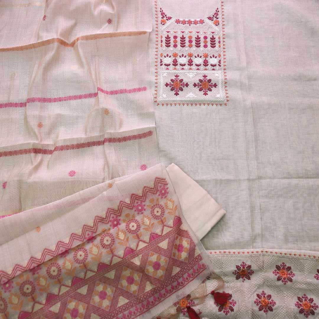 Ynf Pure Linen KESH505 EMBROIDERED Suits & Dresses Wedding Collections Festive Collections Wholesale Unstitched Suits Embroidered Suits Cotton Dresses Manufacturer