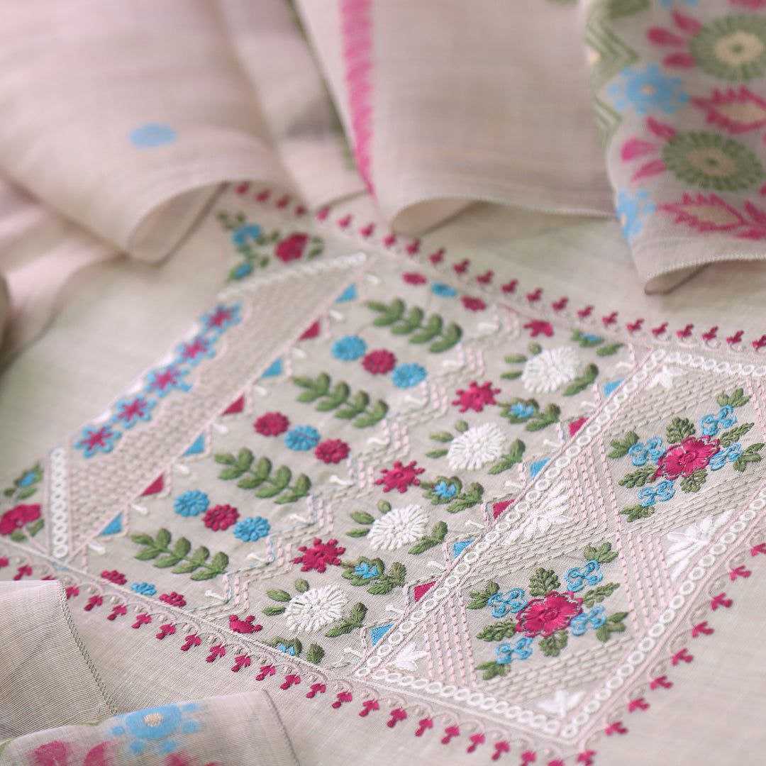 Ynf Pure Linen KESH505 EMBROIDERED Suits & Dresses Wedding Collections Festive Collections Wholesale Unstitched Suits Embroidered Suits Cotton Dresses Manufacturer