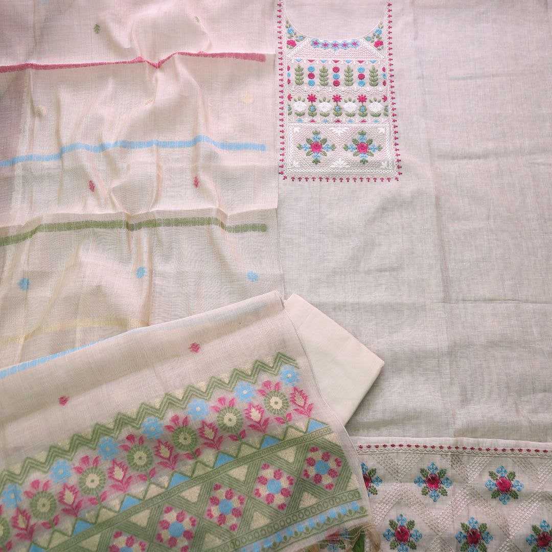 Ynf Pure Linen KESH505 EMBROIDERED Suits & Dresses Wedding Collections Festive Collections Wholesale Unstitched Suits Embroidered Suits Cotton Dresses Manufacturer