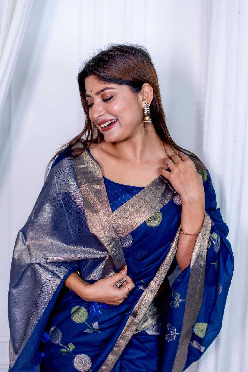 Ynf Pure Linen KESH532 MUKHI SILK Sarees Wedding Collections Festive Collections Wholesale Floral Sarees Traditional Sarees Linen Sarees Manufacturer